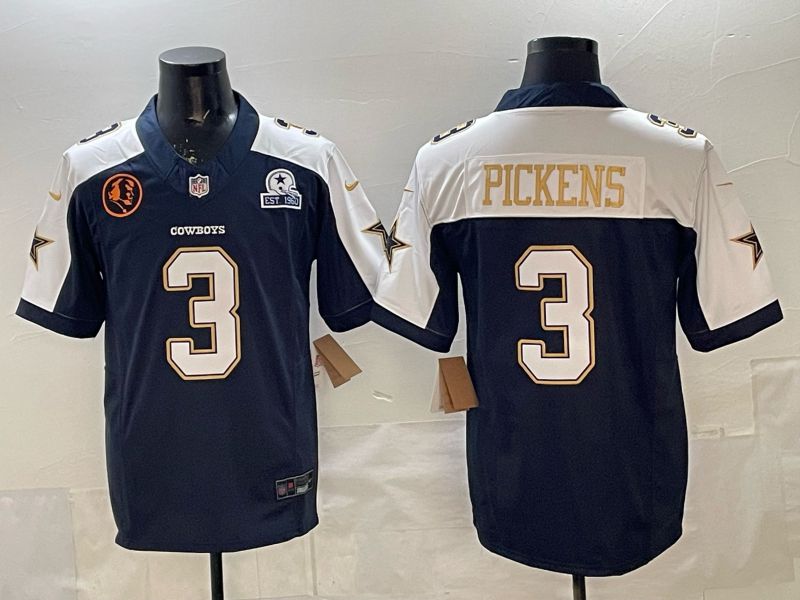 Men 2026 Dallas Cowboys #3 Pickens blue 6th generation Nike Limited NFL Jersey style 01